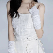 Load image into Gallery viewer, &#39;Innocence&#39; White Ripped Grunge Gloves AlielNosirrah
