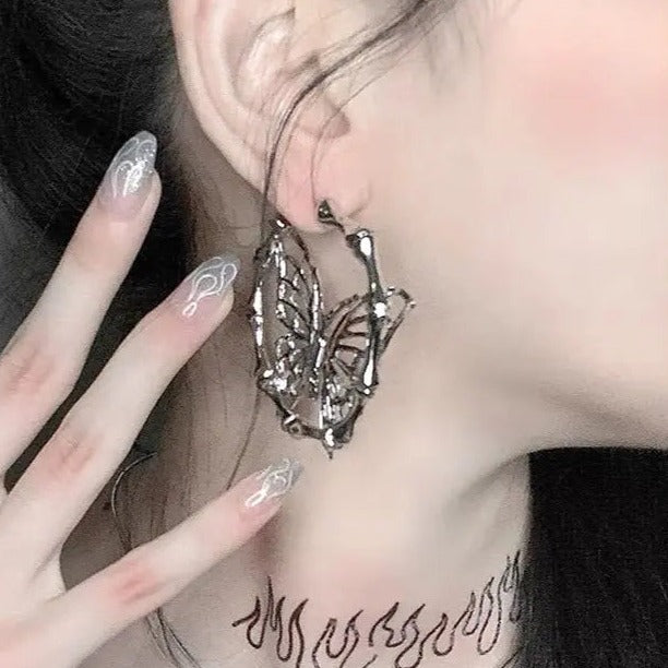 'Insominia' Butterfly Shape Pendant Earrings - AlielNosirrah