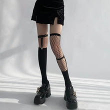 Load image into Gallery viewer, &#39;Interception&#39; Thigh High Fishnet Socks AlielNosirrah
