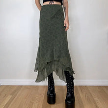 Load image into Gallery viewer, &#39;Jade&#39; Grunge Fairy Chiffon Midi Skirt AlielNosirrah

