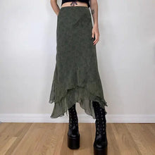 Load image into Gallery viewer, &#39;Jade&#39; Grunge Fairy Chiffon Midi Skirt AlielNosirrah
