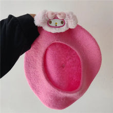 Load image into Gallery viewer, &#39;Jingle Kitty&#39; Red Kawaii Goth Beret AlielNosirrah
