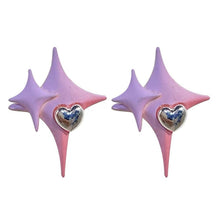Load image into Gallery viewer, &#39;Juicy Punk&#39; Neon Stars &amp; Heart Earrings AlielNosirrah
