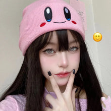 Load image into Gallery viewer, &#39;Kirby&#39; Knitted Pink Kawaii Beanie Hat AlielNosirrah
