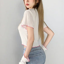 Load image into Gallery viewer, &#39;Kitten&#39; E-girl Cat Pattern Short Sleeves Top - AlielNosirrah
