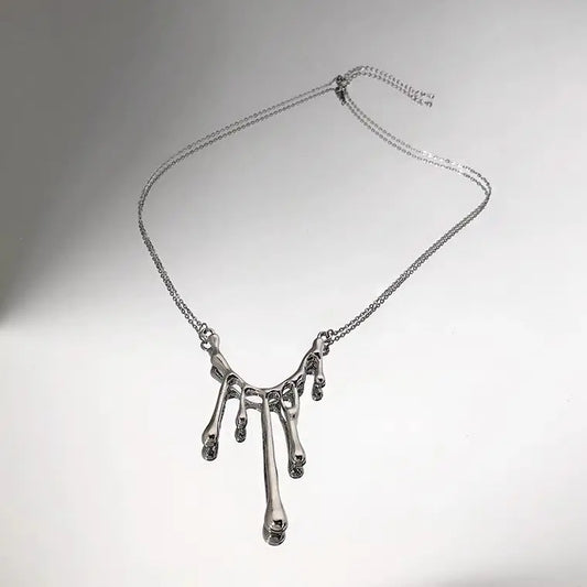 'Lava' Dripping Lava Gold Silver Necklace - AlielNosirrah