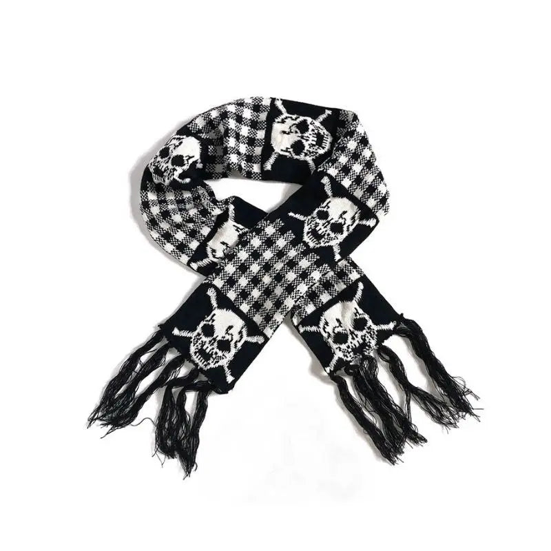 'Lich' Punk y2k Harajuku knitted skull scarf AlielNosirrah