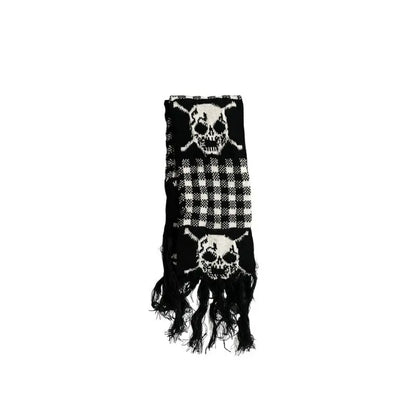 'Lich' Punk y2k Harajuku knitted skull scarf AlielNosirrah