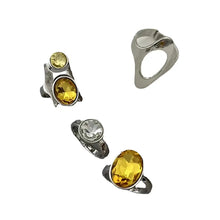 Load image into Gallery viewer, &#39;Lighthouse&#39; Future Y2k Yellow Set Rings AlielNosirrah
