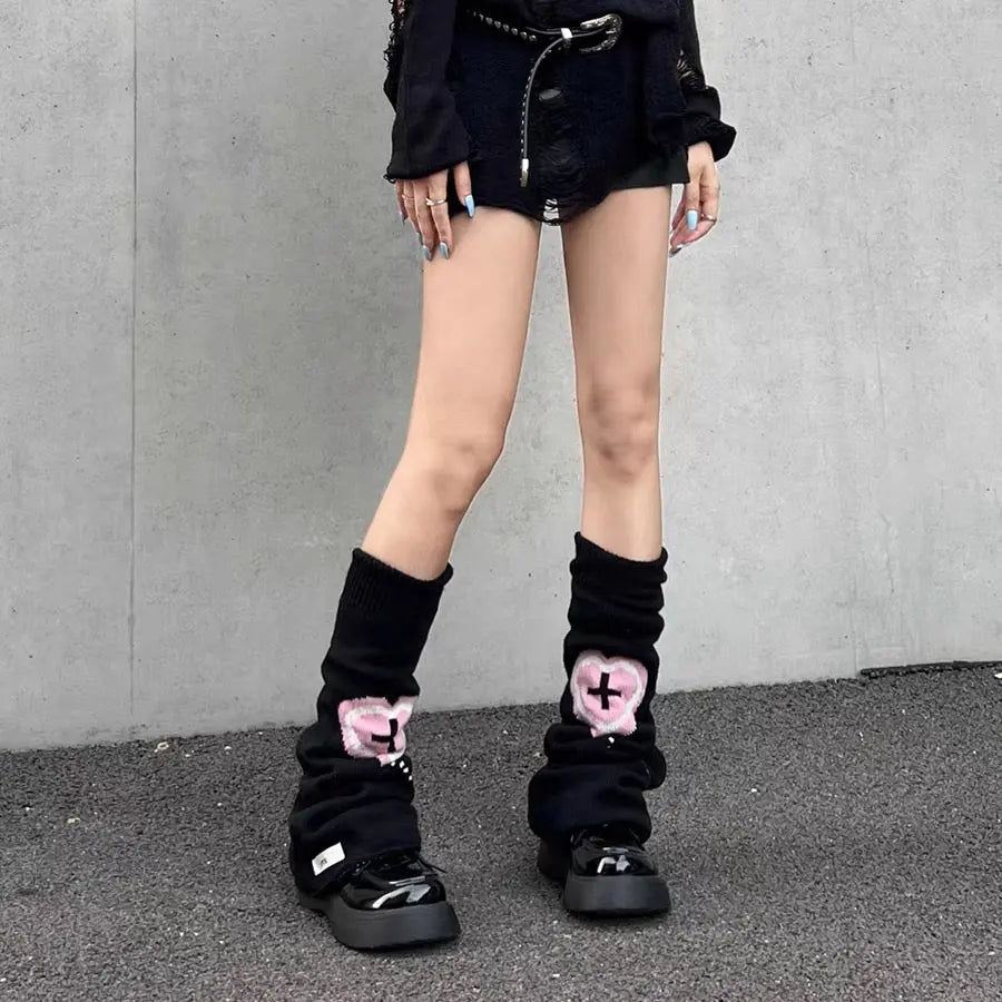Love Potion' Heart Shape Cross Leg Warmer AlielNosirrah