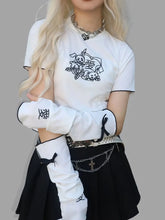 Load image into Gallery viewer, &#39;Luv Letter&#39; E-girl White Rabbits Crop Top AlielNosirrah
