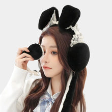 Load image into Gallery viewer, &#39;McTwisp&#39;  Bunny Lace Moving Ear Earmuffs AlielNosirrah
