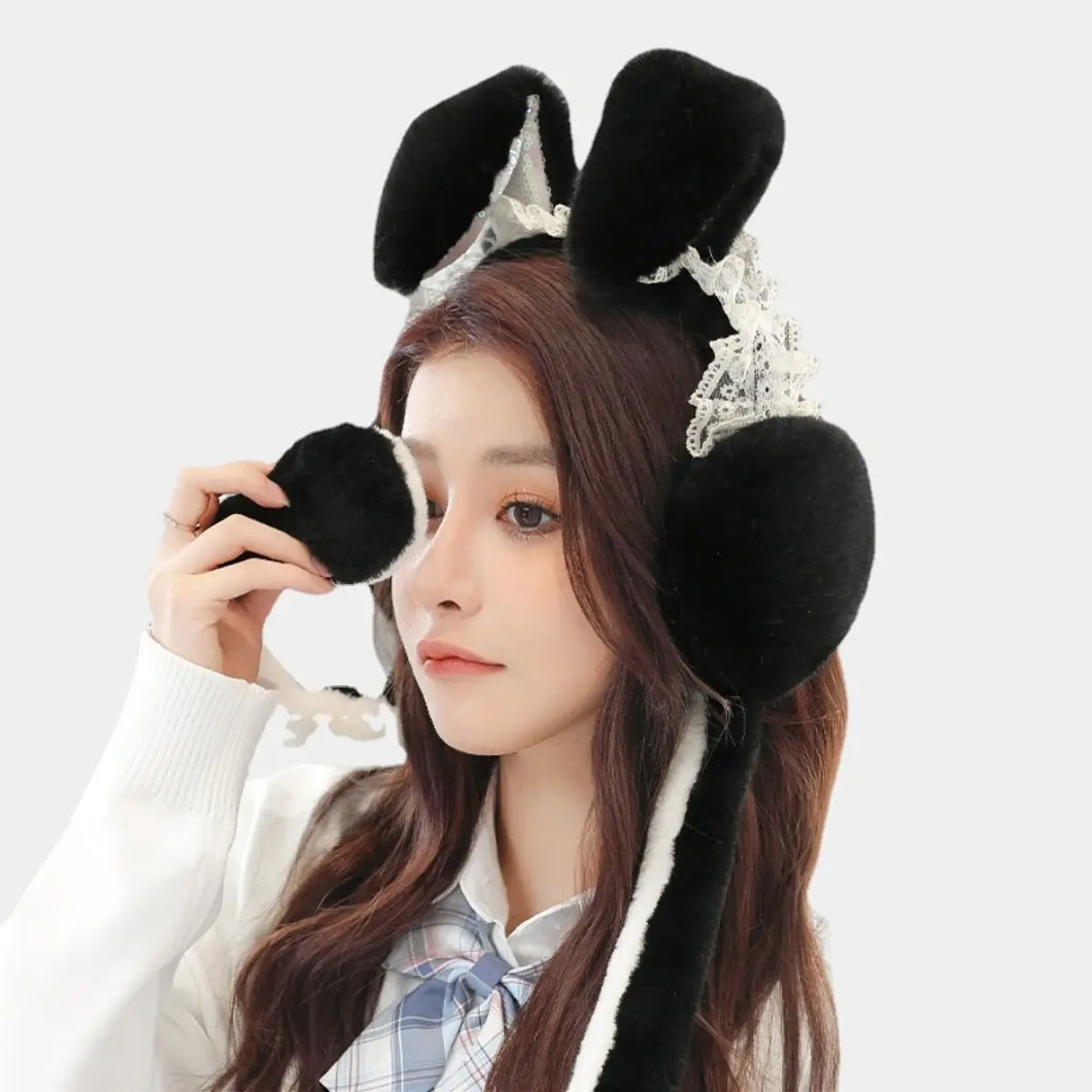 'McTwisp'  Bunny Lace Moving Ear Earmuffs AlielNosirrah