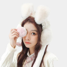 Load image into Gallery viewer, &#39;McTwisp&#39;  Bunny Lace Moving Ear Earmuffs AlielNosirrah
