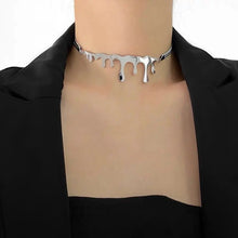 Load image into Gallery viewer, &#39;Melting Pot&#39; Liquified Metal Silver Choker AlielNosirrah
