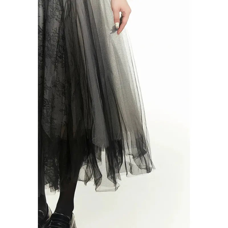 'Mercy'  Tutu Dress Black Yarn Midi Dress AlielNosirrah