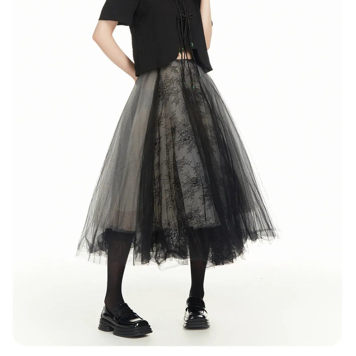 'Mercy'  Tutu Dress Black Yarn Midi Dress AlielNosirrah