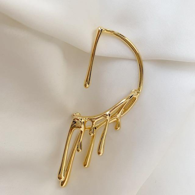 'Lava' Metal Dripping Wax Irregular  Ear Cuff - AlielNosirrah