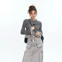 Load image into Gallery viewer, &#39;Meteorite Grunge Knitted Tassel Sweater Top AlielNosirrah
