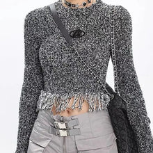 Load image into Gallery viewer, &#39;Meteorite Grunge Knitted Tassel Sweater Top AlielNosirrah
