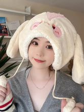 Load image into Gallery viewer, &#39;Mini Lop&#39; Fluffy Kawaii Pink Rabbit Winter Hat AlielNosirrah
