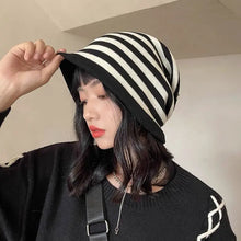 Load image into Gallery viewer, &#39;Mocha&#39; Grunge Stripped Beanie Hat AlielNosirrah
