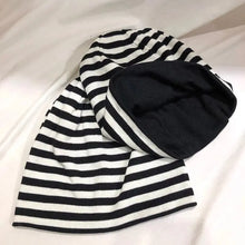 Load image into Gallery viewer, &#39;Mocha&#39; Grunge Stripped Beanie Hat AlielNosirrah
