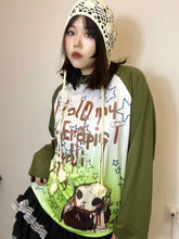 Load image into Gallery viewer, &#39;Moss Girl&#39; Grunge Patchwork Graffiti Top AlielNosirrah
