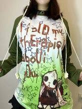 Load image into Gallery viewer, &#39;Moss Girl&#39; Grunge Patchwork Graffiti Top AlielNosirrah
