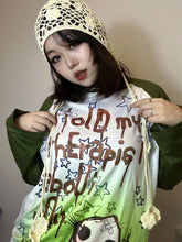 Load image into Gallery viewer, &#39;Moss Girl&#39; Grunge Patchwork Graffiti Top AlielNosirrah
