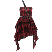 Load image into Gallery viewer, NANA&#39; Punk Style Red Checkerboard Dress AlielNosirrah
