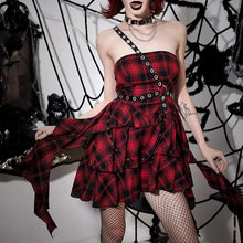 Load image into Gallery viewer, NANA&#39; Punk Style Red Checkerboard Dress AlielNosirrah

