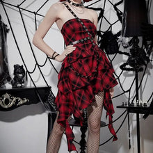 Load image into Gallery viewer, NANA&#39; Punk Style Red Checkerboard Dress AlielNosirrah
