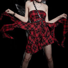 Load image into Gallery viewer, NANA&#39; Punk Style Red Checkerboard Dress AlielNosirrah
