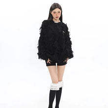 Load image into Gallery viewer, &#39;Nariele&#39; fringed crew neck solid sweater AlielNosirrah
