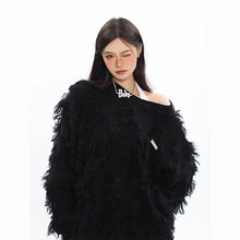 Load image into Gallery viewer, &#39;Nariele&#39; fringed crew neck solid sweater AlielNosirrah
