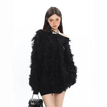 Load image into Gallery viewer, &#39;Nariele&#39; fringed crew neck solid sweater AlielNosirrah
