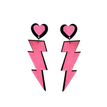 Load image into Gallery viewer, &#39;Neon&#39; Hot Pink Thunder Egirl Earrings
