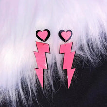 Load image into Gallery viewer, &#39;Neon&#39; Hot Pink Thunder Egirl Earrings
