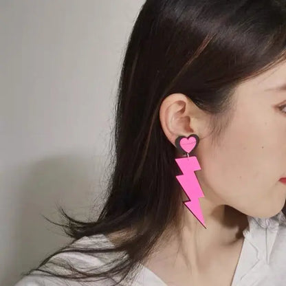 'Neon' Hot Pink Thunder Egirl Earrings