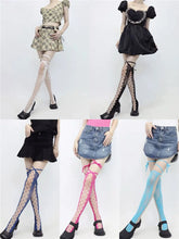 Load image into Gallery viewer, &#39;Neon Rainbow&#39; Pastel Colorful Hollow Out Tights AlielNosirrah
