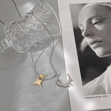 Load image into Gallery viewer, &#39;New Moon&#39; Melting Moon Star Necklace AlielNosirrah
