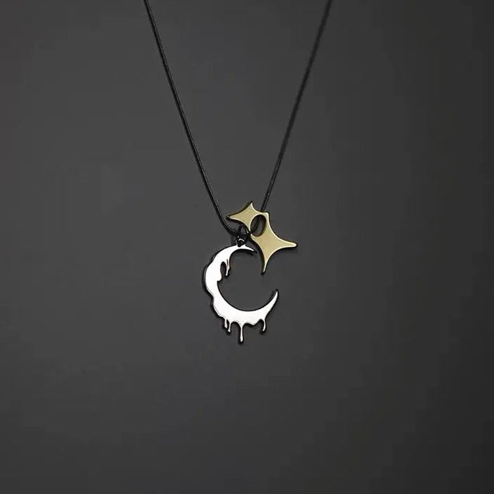 'New Moon' Melting Moon Star Necklace AlielNosirrah