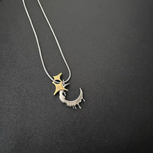Load image into Gallery viewer, &#39;New Moon&#39; Melting Moon Star Necklace AlielNosirrah
