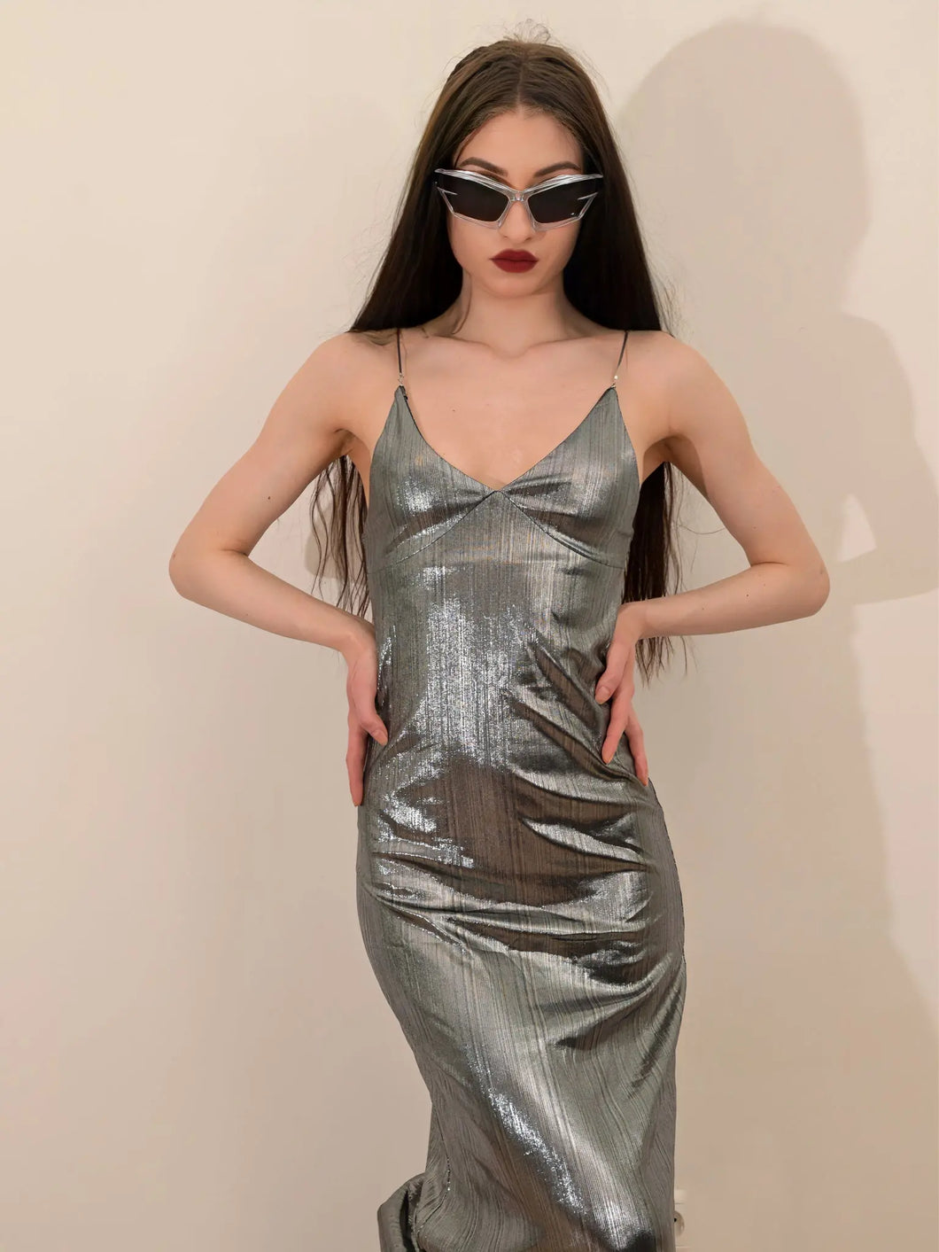 'Night City' Future Metallic Shinning Silver Dress AlielNosirrah