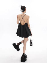 Load image into Gallery viewer, &#39;Night Elf&#39; Soft Goth Embossing High Waisted Dress AlielNosirrah
