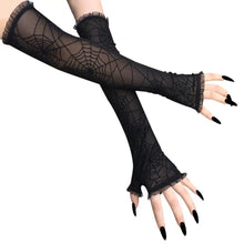 Load image into Gallery viewer, &#39;Nightfall&#39; Spider Web See Through Gloves AlielNosirrah
