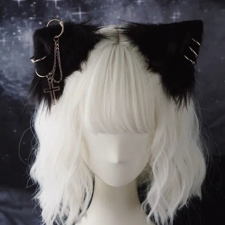 [Noir] Anime Wolf Ears Gothic Hair Pins - AlielNosirrah