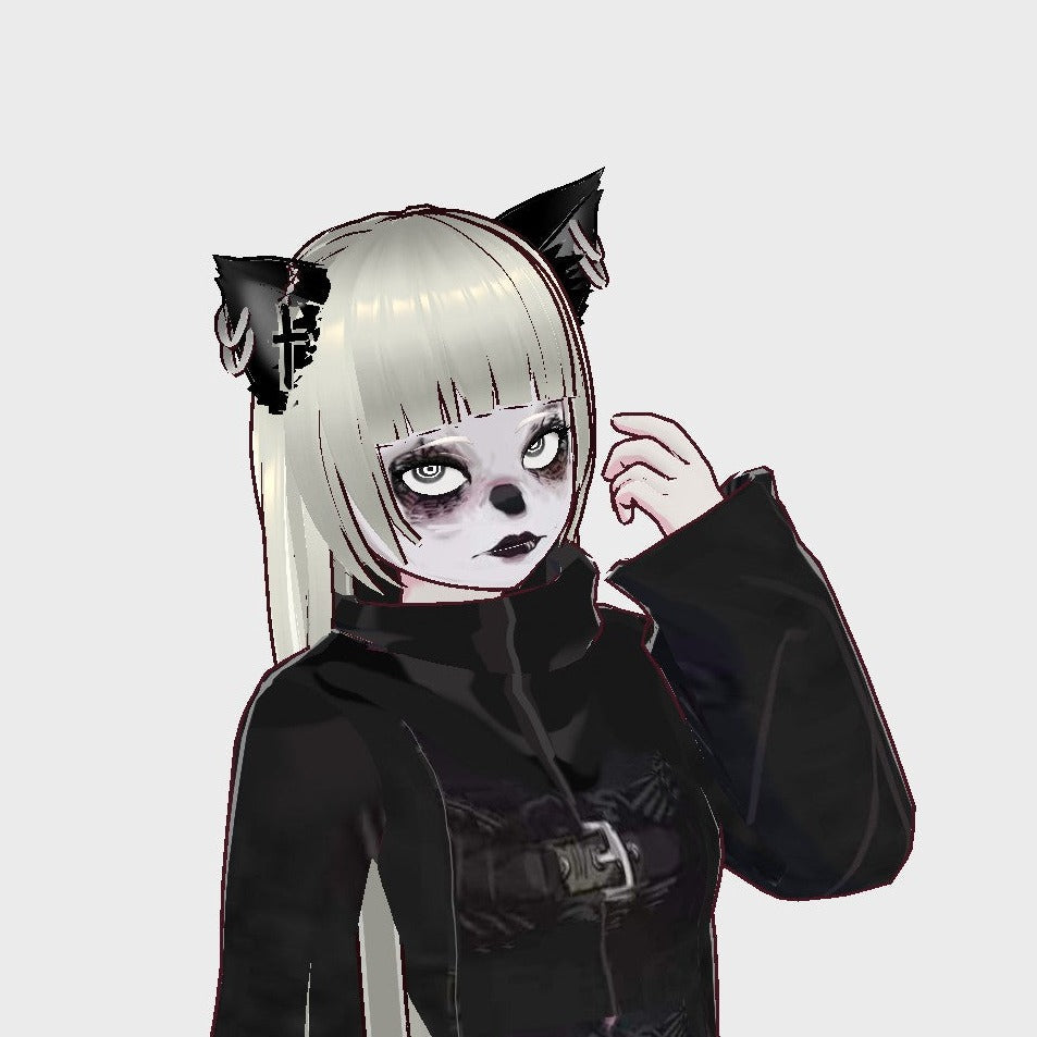 [Noir] Anime Wolf Ears Gothic Hair Pins - AlielNosirrah