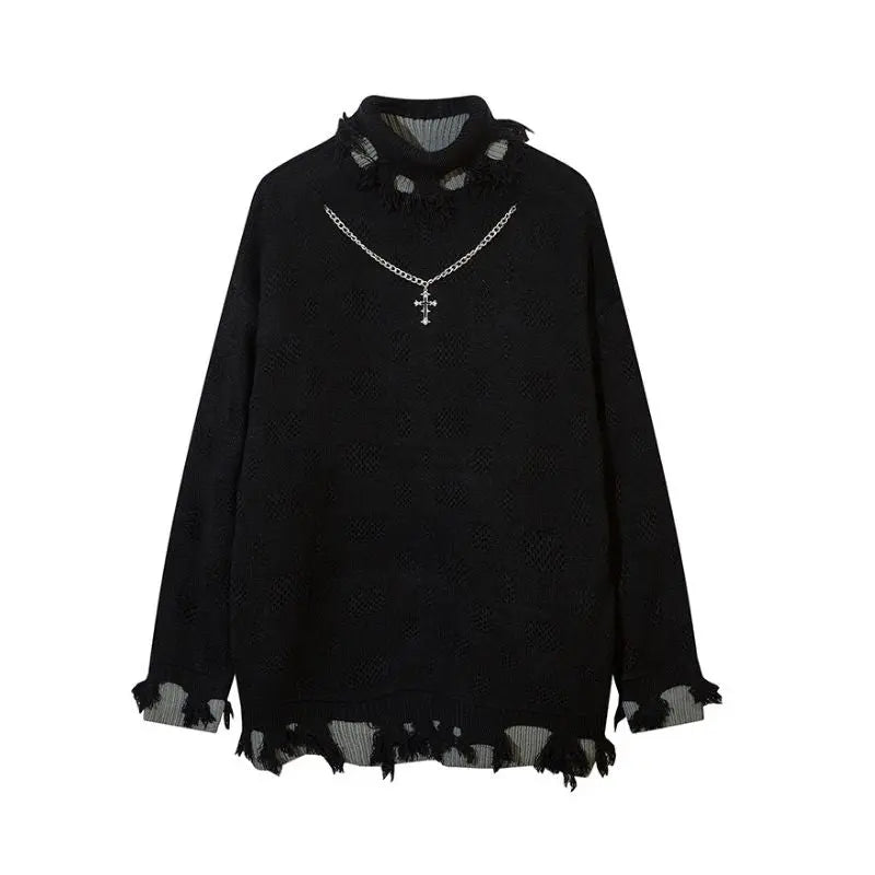 'Obscura' oversize ripped knitted sweater AlielNosirrah